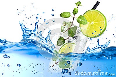 Fresh splash mojito Stock Photo