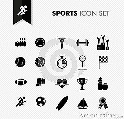 Fresh Sports icon set. Vector Illustration