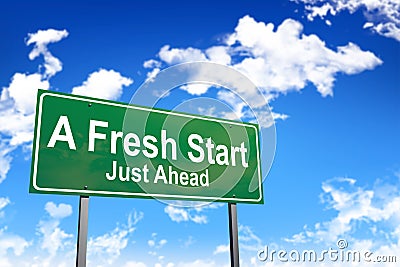 A fresh start road sign Stock Photo