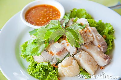 Fresh steam fish with sauce Stock Photo