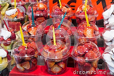 Fresh Strawberry cocktail Stock Photo