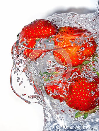 Fresh strawberry in glass Stock Photo