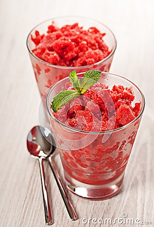 Fresh strawberry homemade sorbet Stock Photo