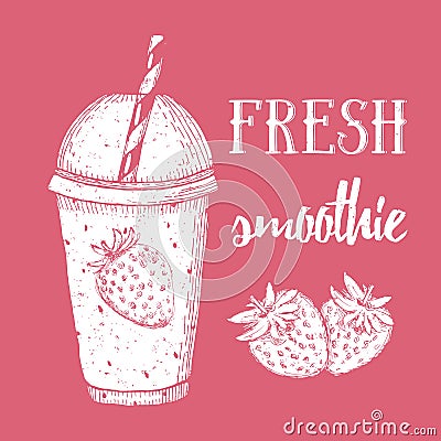 Fresh strawberry smoothie Stock Photo