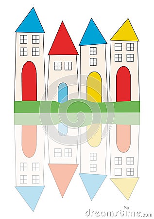 Fresh stylised drawing of houses Stock Photo