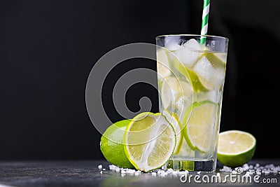 fresh summer alcohol caipirinha Stock Photo
