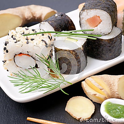 Fresh sushi Stock Photo