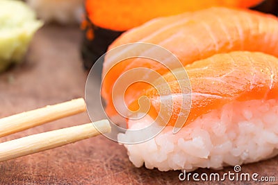 Fresh sushi traditional japanese food Stock Photo