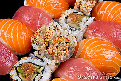 Fresh sushi traditional japanese food Stock Photo