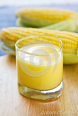 Fresh sweet corn juice Stock Photo