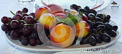 Fresh sweet fruit on a plate Stock Photo