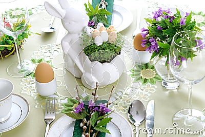 Fresh symbolic Easter breakfast Stock Photo