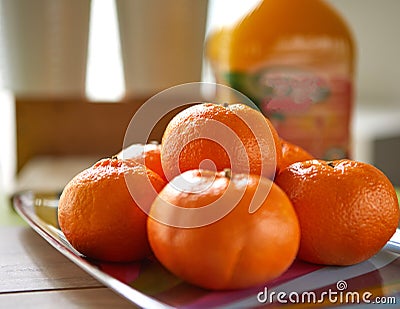 Fresh tangerines, shot in natura Stock Photo