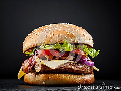 Fresh tasty burger Stock Photo