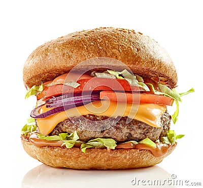 Fresh tasty burger Stock Photo