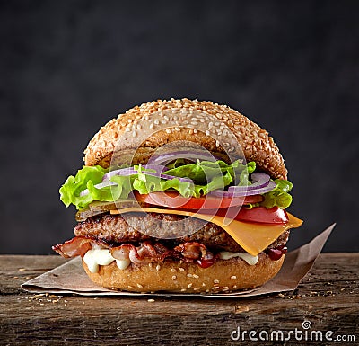 Fresh tasty burger Stock Photo