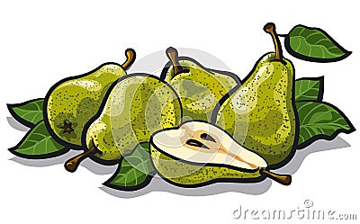 Fresh tasty pears Vector Illustration