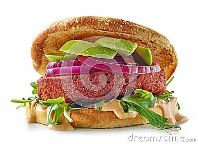fresh tasty vegan burger Stock Photo