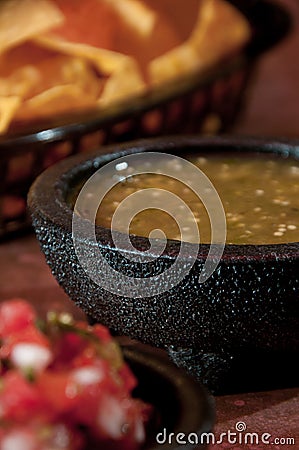 Fresh tomatillo salsa Stock Photo