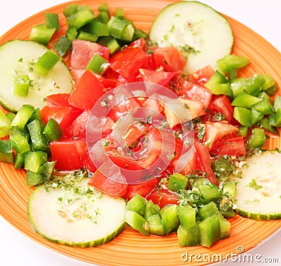 Fresh tomato salad Stock Photo