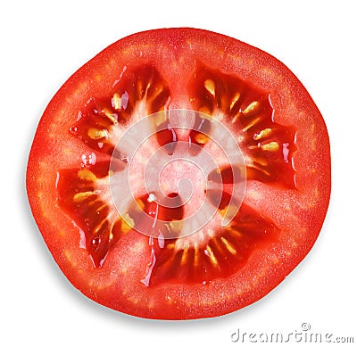 Fresh tomato slice closeup Stock Photo