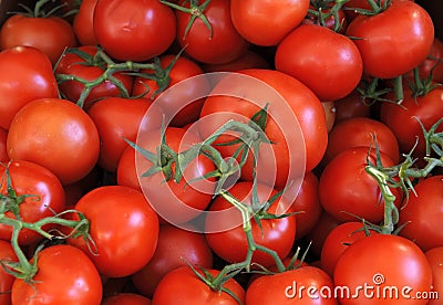 Fresh tomatoes at a farmers market in France Stock Photo