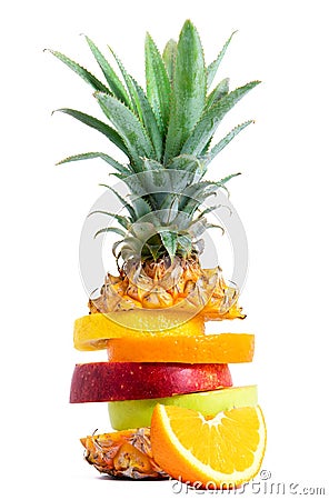 Fresh Tropical Fruit mix Stock Photo