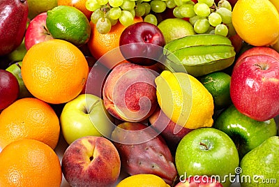 Fresh tropical fruits. Stock Photo