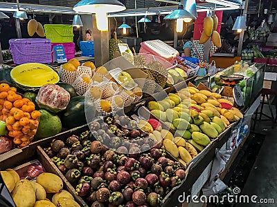 Fresh Tropical Fruits for Sale at Bansaan Night Market, Patong, Editorial Stock Photo