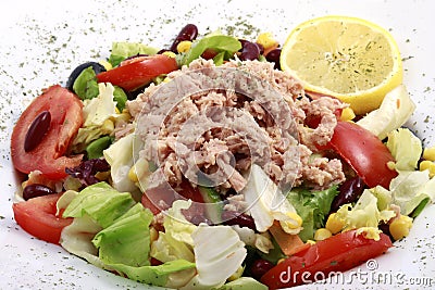 Fresh tuna salad Stock Photo