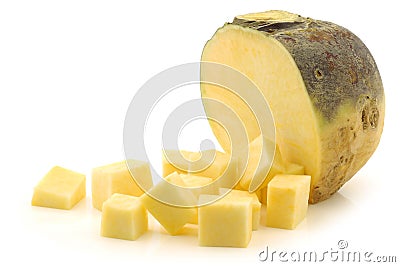 Fresh turnip pieces(brassica rapa) Stock Photo