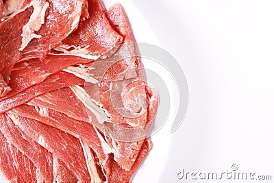 Food Photography. Raw Sukiyaki Meat Stock Photo