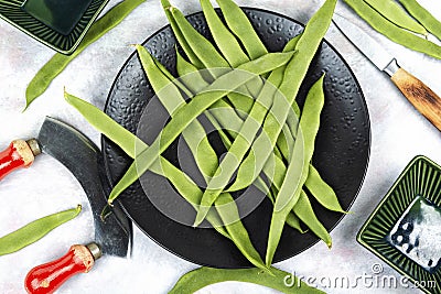 Fresh runner beans Stock Photo