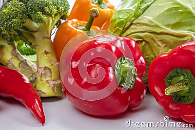 Fresh vegetable isolated nutrition healthy. green pepper Stock Photo