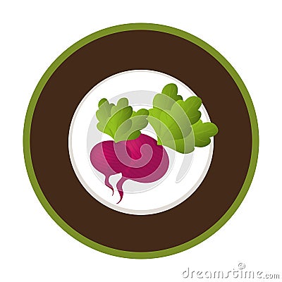 Fresh vegetable product seal Vector Illustration