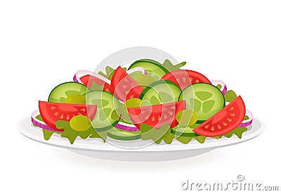 Fresh vegetable salad Vector Illustration