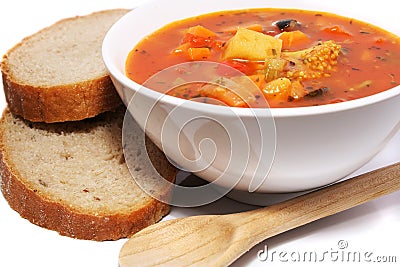 Fresh vegetable soup Stock Photo