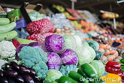 Fresh Vegetables at Dubai Fruit and Veg market. Stock Photo