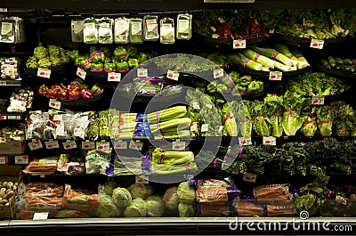 Fresh vegetables grocery shopping Editorial Stock Photo