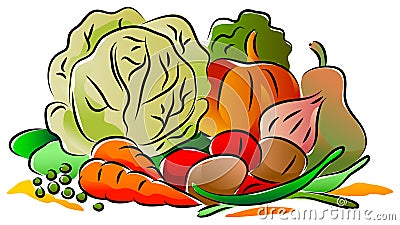 Fresh vegetables Vector Illustration