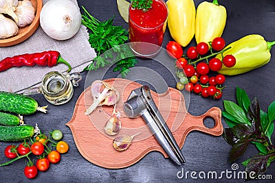 Fresh vegetables for preparation of salad and juice Stock Photo