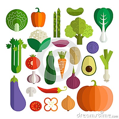 Fresh Vegetables Vector Illustration