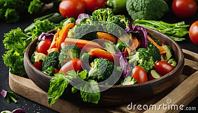 Fresh and vibrant salad, ready to be enjoyed! Stock Photo