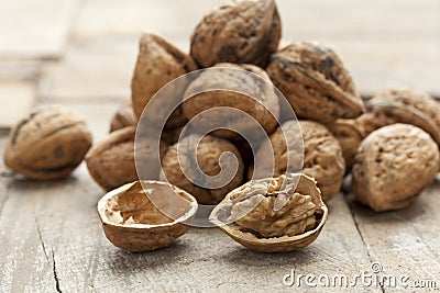 Fresh walnuts Stock Photo