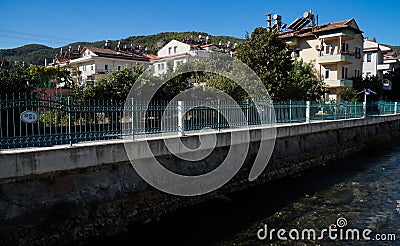 Fresh water canals in Fethiye city. Editorial Stock Photo