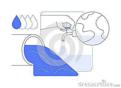 Fresh water overuse abstract concept vector illustration. Vector Illustration