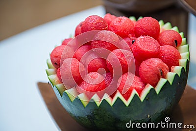 Fresh watermelon balls Stock Photo