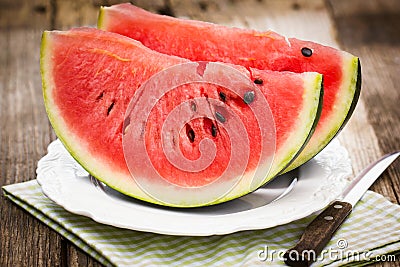 Fresh watermelon slices Stock Photo