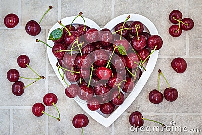 Fresh wet summer cherry Stock Photo