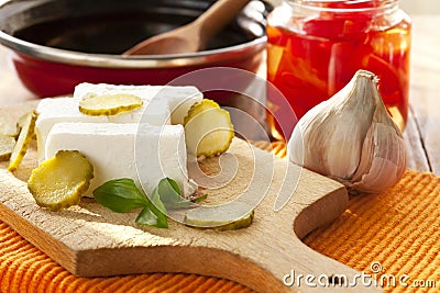 fresh white cheese Stock Photo